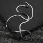 Collier serpent unisexe, en acier inoxydable lavable سلسلة ثعبان مصنوع من الفولاذ المقاوم للصدأ القابل للغسل
