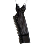 Robe croisé dos-nu en satin فستان ساتان