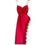 Robe croisé dos-nu en satin فستان ساتان