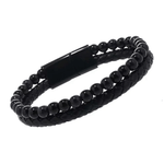 bracelet Pierre et cuir براسلي من الجلد و الحجر