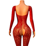 Lingerie Nuisette chemise de nuit en Résille Bodystocking قميص نوم شبكي ملابس