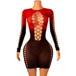 Lingerie Nuisette chemise de nuit en Résille robe Bodystocking قميص نوم ملابس فستان
