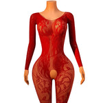 Lingerie Nuisette chemise de nuit en Résille Bodystocking قميص نوم شبكي ملابس