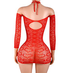 Lingerie Nuisette chemise de nuit en Résille Bodystocking قميص نوم شبكي ملابس
