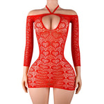 Lingerie Nuisette chemise de nuit en Résille Bodystocking قميص نوم شبكي ملابس
