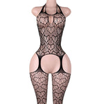 Lingerie Nuisette chemise de nuit en Résille Bodystocking قميص نوم شبكي ملابس