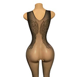 Lingerie Nuisette chemise de nuit en Résille Bodystocking قميص نوم شبكي ملابس