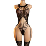 Lingerie Nuisette chemise de nuit en Résille Bodystocking قميص نوم شبكي ملابس