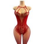 Lingerie Nuisette chemise de nuit en Résille Bodystocking قميص نوم شبكي ملابس