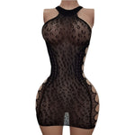 Lingerie Nuisette chemise de nuit en Résille Bodystocking قميص نوم شبكي ملابس