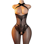 Lingerie Nuisette chemise de nuit en Résille Bodystocking قميص نوم شبكي ملابس