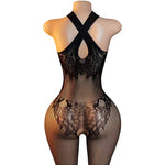 Lingerie Nuisette chemise de nuit en Résille Bodystocking قميص نوم شبكي ملابس