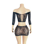 Lingerie Nuisette chemise de nuit en Résille Bodystocking قميص نوم شبكي ملابس