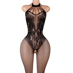 Lingerie Nuisette chemise de nuit en Résille Bodystocking قميص نوم شبكي ملابس