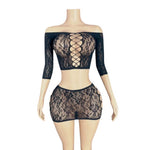Lingerie Nuisette chemise de nuit en Résille Bodystocking قميص نوم شبكي ملابس