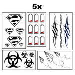 pack de 5  tatouages imperméable et résistant à la sueur  وشـم مؤقت ضد الماء والعرق 5قطع