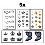 pack de 5  tatouages imperméable et résistant à la sueur  وشـم مؤقت ضد الماء والعرق 5قطع