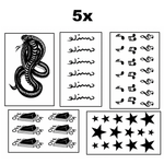 pack de 5  tatouages imperméable et résistant à la sueur  وشـم مؤقت ضد الماء والعرق 5قطع